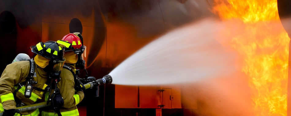 fire-fighters-fighting-industrial-fire Fire Fighters Fighting Industrial Fire